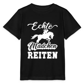 Vraies filles équitation cheval sort équestre - T-shirt bio MINI CREATOR Stanley/Stella Enfant - noir - Devant - Mikhail (115cm)
