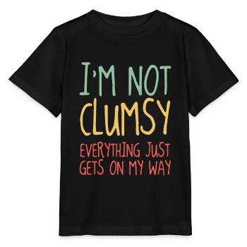 I'm not clumsy - Stanley/Stella MINI CREATOR Kids’ T-Shirt - black - Front - Mikhail (115cm)