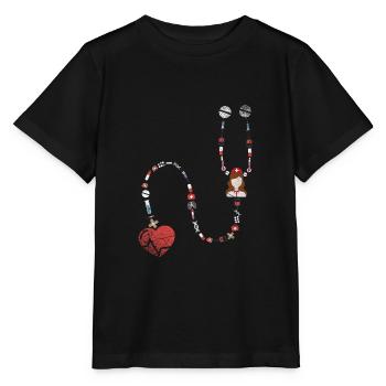 Krankenschwester Stethoskop - Stanley/Stella Kinder T-Shirt MINI CREATOR  - Schwarz - Vorne - Mikhail (115cm)