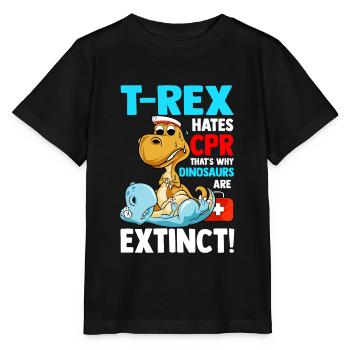 Krankenschwester Krankenhaus Dinosaurier lustig - Stanley/Stella Kinder T-Shirt MINI CREATOR  - Schwarz - Vorne - Mikhail (115cm)