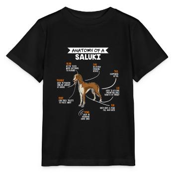 Saluki Anatomie Hunde Geschenk - Stanley/Stella Kinder T-Shirt MINI CREATOR  - Schwarz - Vorne - Mikhail (115cm)