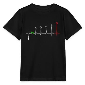 Heartbeat EKG line moto changement de vitesse 6 vitesses - T-shirt bio MINI CREATOR Stanley/Stella Enfant - noir - Devant - Mikhail (115cm)