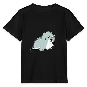 Phoque doux phoque cadeau phoque phoque - T-shirt bio MINI CREATOR Stanley/Stella Enfant - noir - Devant - Mikhail (115cm)