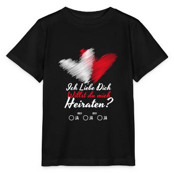 Willst du mich Heiraten Hochzeit Antrag - Stanley/Stella Kinder T-Shirt MINI CREATOR  - Schwarz - Vorne - Mikhail (115cm)