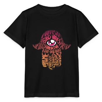 Main de Fatima Protection mauvais œil Hamsa cadeau - T-shirt bio MINI CREATOR Stanley/Stella Enfant - noir - Devant - Mikhail (115cm)