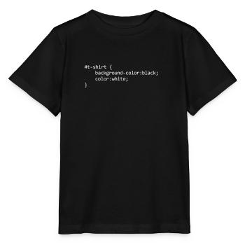 Couleur d'arrière-plan CSS noir développeur web drôle - T-shirt bio MINI CREATOR Stanley/Stella Enfant - noir - Devant - Mikhail (115cm)
