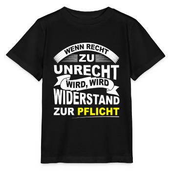 Protestshirt gegen Einschränkung der Grundrechte - Stanley/Stella Kinder T-Shirt MINI CREATOR  - Schwarz - Vorne - Mikhail (115cm)