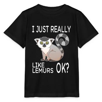 J'aime vraiment les lémuriens, d'accord? - T-shirt bio MINI CREATOR Stanley/Stella Enfant - noir - Devant - Mikhail (115cm)