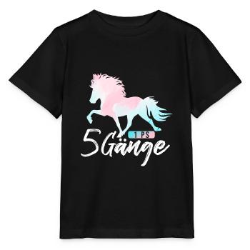 Islandpferd - Stanley/Stella Kinder T-Shirt MINI CREATOR  - Schwarz - Vorne - Mikhail (115cm)