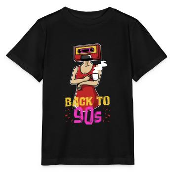 Rétro cassette femme - Back in the 90s - T-shirt bio MINI CREATOR Stanley/Stella Enfant - noir - Devant - Mikhail (115cm)