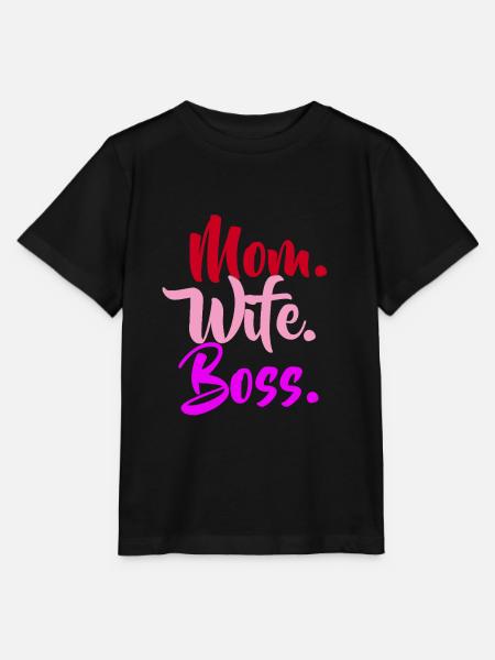 Mom Wife Boss - Stanley/Stella Kinder T-Shirt MINI CREATOR - Schwarz