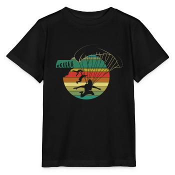 Fallschirm Springen Skydiving - Stanley/Stella Kinder T-Shirt MINI CREATOR  - Schwarz - Vorne - Mikhail (115cm)