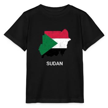 Sudan ( As-Sudan ) country map & flag - Stanley/Stella MINI CREATOR Kids’ T-Shirt - black - Front - Mikhail (115cm)