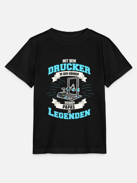 3D Druck Vater Legende Vatertag 3D Printing - Stanley/Stella Kinder T-Shirt MINI CREATOR - Schwarz