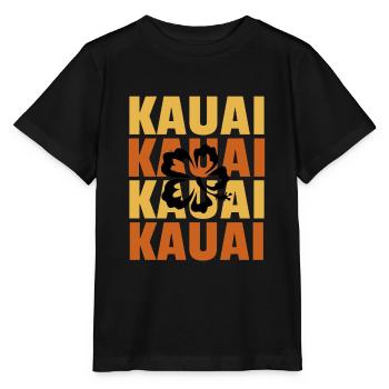 Hawaiian Islands Surf Style Kauai Fleur d'Hibiscus - T-shirt bio MINI CREATOR Stanley/Stella Enfant - noir - Devant - Mikhail (115cm)