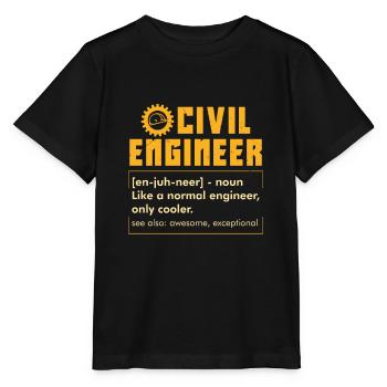 INGÉNIERIE CIVILE: Définition d'ingénieur civil - T-shirt bio MINI CREATOR Stanley/Stella Enfant - noir - Devant - Mikhail (115cm)