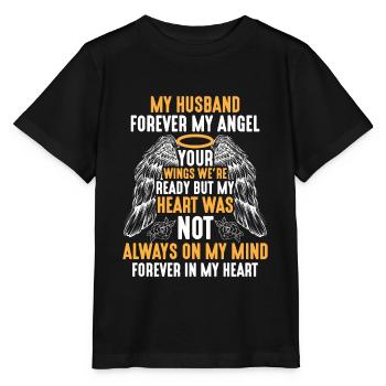 Ehemann Himmel Engel Erinnerung Witwe Gatte - Stanley/Stella Kinder T-Shirt MINI CREATOR  - Schwarz - Vorne - Mikhail (115cm)