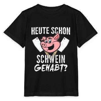 Heute Schon Schwein Gehabt Metzger - Stanley/Stella Kinder T-Shirt MINI CREATOR  - Schwarz - Vorne - Mikhail (115cm)