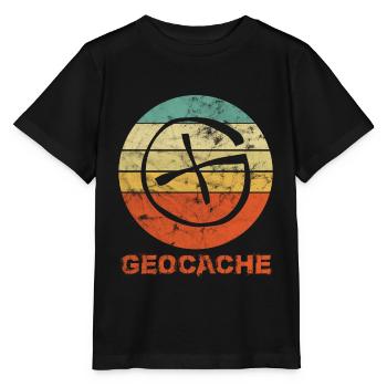 Geocaching Geocacher Geocache GPS Gift Vintage - T-shirt bio MINI CREATOR Stanley/Stella Enfant - noir - Devant - Mikhail (115cm)
