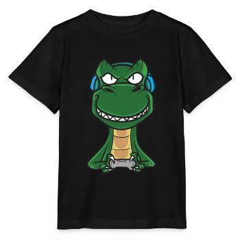 Console de jeu Gamer T-Rex - T-shirt bio MINI CREATOR Stanley/Stella Enfant - noir - Devant - Mikhail (115cm)