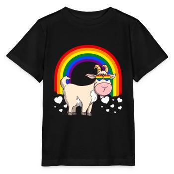 Homosexuell Stolz Ziege LGBTQ Regenbogen - Stanley/Stella Kinder T-Shirt MINI CREATOR  - Schwarz - Vorne - Mikhail (115cm)