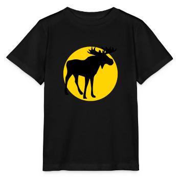 moose and moon - Stanley/Stella Kinder T-Shirt MINI CREATOR  - Schwarz - Vorne - Mikhail (115cm)