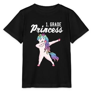 1 Klasse Einhorn Einschulung Geschenk Mädchen - Stanley/Stella Kinder T-Shirt MINI CREATOR  - Schwarz - Vorne - Mikhail (115cm)