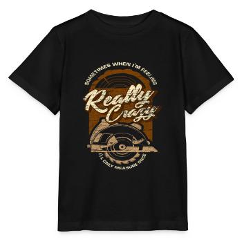 Scie circulaire de charpentier - T-shirt bio MINI CREATOR Stanley/Stella Enfant - noir - Devant - Mikhail (115cm)