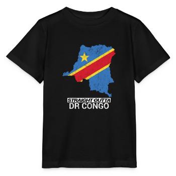 Straight Outta Demokratische Republik Kongo - Stanley/Stella Kinder T-Shirt MINI CREATOR  - Schwarz - Vorne - Mikhail (115cm)