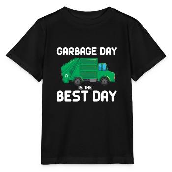 Mülltag Müllwagen Abfall Lastwagen Müllabfuhr - Stanley/Stella Kinder T-Shirt MINI CREATOR  - Schwarz - Vorne - Mikhail (115cm)