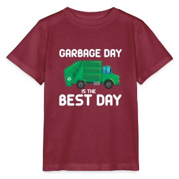 Mülltag Müllwagen Abfall Lastwagen Müllabfuhr - Stanley/Stella Kinder T-Shirt MINI CREATOR  - Burgunderrot - Vorne - Kain (125cm)