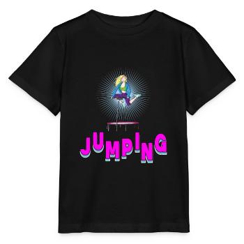 Saut trampoline jumpstyle hopping sport - T-shirt bio MINI CREATOR Stanley/Stella Enfant - noir - Devant - Mikhail (115cm)