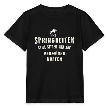 Springreiter - Stanley/Stella Kinder T-Shirt MINI CREATOR  - Schwarz - Vorne - Mikhail (115cm)