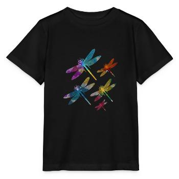 libellule - T-shirt bio MINI CREATOR Stanley/Stella Enfant - noir - Devant - Mikhail (115cm)