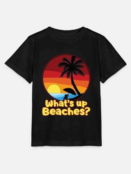 WHATS UP BEACHES - Stanley/Stella Kinder T-Shirt MINI CREATOR - Schwarz