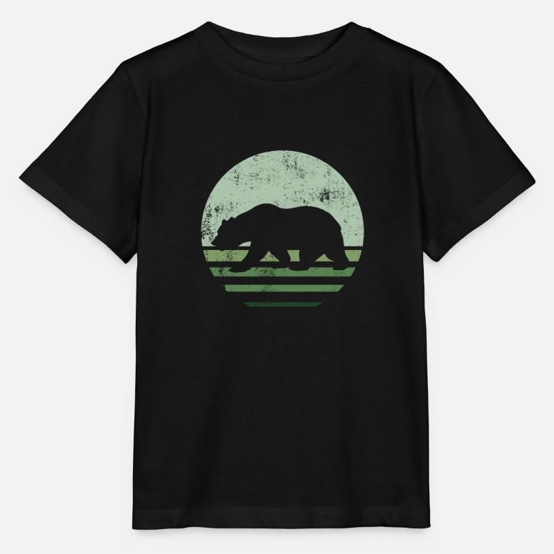 Ours brun rétro - T-shirt bio MINI CREATOR Stanley/Stella Enfant - noir