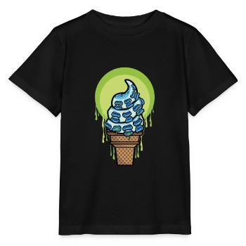 Tentakel Ice Cream Eis Tintenfisch Oktopus - Stanley/Stella Kinder T-Shirt MINI CREATOR  - Schwarz - Vorne - Mikhail (115cm)