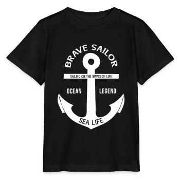 BRAVE SAILOR SEALING SEAMAN FISHING CREATOR CAPTAIN - Stanley/Stella MINI CREATOR Kids’ T-Shirt - black - Front - Mikhail (115cm)