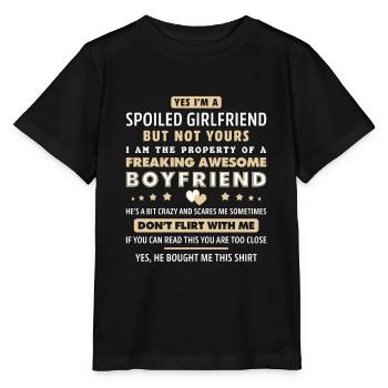 Oui, je suis la petite amie gâtée de mon copain génial Gi - T-shirt bio MINI CREATOR Stanley/Stella Enfant - noir - Devant - Mikhail (115cm)