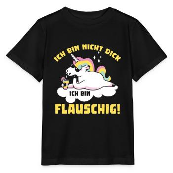 Ich bin nicht dick ich bin flauschig! - Stanley/Stella Kinder T-Shirt MINI CREATOR  - Schwarz - Vorne - Mikhail (115cm)