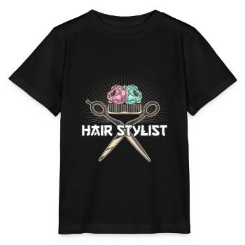 Barbier, coiffeur, coiffeur - T-shirt bio MINI CREATOR Stanley/Stella Enfant - noir - Devant - Mikhail (115cm)