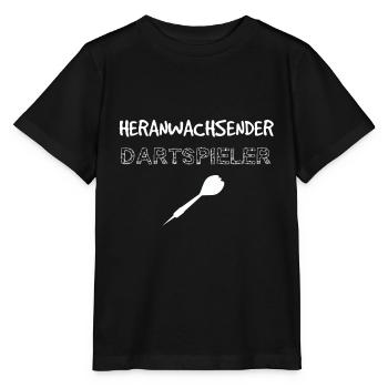 Heranwachsender Dartspieler - Geburt Nachwuchs - Stanley/Stella Kinder T-Shirt MINI CREATOR  - Schwarz - Vorne - Mikhail (115cm)