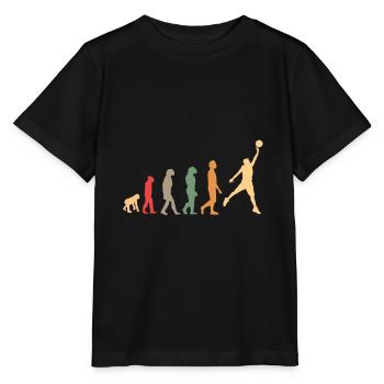 vintage, retro evolution basketball basket with dunk - Stanley/Stella MINI CREATOR Kids’ T-Shirt - black - Front - Mikhail (115cm)