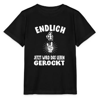Geburtstag 4 Jahre alt Geschenkidee - Stanley/Stella Kinder T-Shirt MINI CREATOR  - Schwarz - Vorne - Mikhail (115cm)