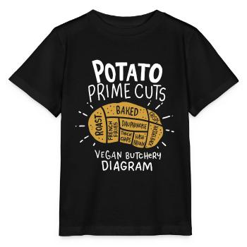 Funny potato crime - Stanley/Stella MINI CREATOR Kids’ T-Shirt - black - Front - Mikhail (115cm)