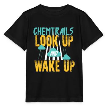 Chemtrails conspiracy theory - Stanley/Stella MINI CREATOR Kids’ T-Shirt - black - Front - Mikhail (115cm)