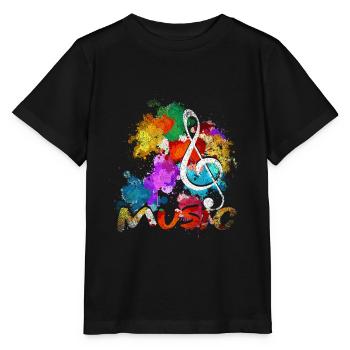 Clef musician music classical music - Stanley/Stella MINI CREATOR Kids’ T-Shirt - black - Front - Mikhail (115cm)