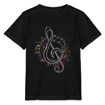Morceau de musique Clef - T-shirt bio MINI CREATOR Stanley/Stella Enfant - noir - Devant - Mikhail (115cm)