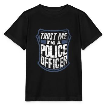 Officier de police - T-shirt bio MINI CREATOR Stanley/Stella Enfant - noir - Devant - Mikhail (115cm)