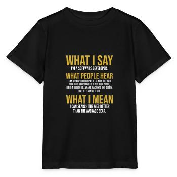 Développeur de logiciels - T-shirt bio MINI CREATOR Stanley/Stella Enfant - noir - Devant - Mikhail (115cm)